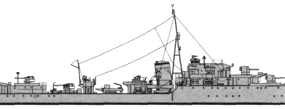 Корабль HMS Pakenham G06 (Destroyer) (1943) - чертежи, габариты, рисунки