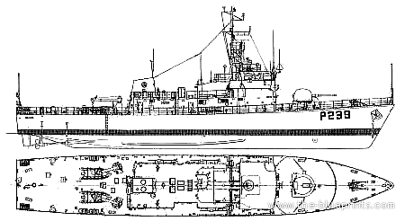 Корабль HMS Peacock P239 (Patrol Boat) (1987) - чертежи, габариты, рисунки