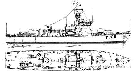 Корабль HMS Peacock P239 (Patrol Boat) (1990) - чертежи, габариты, рисунки