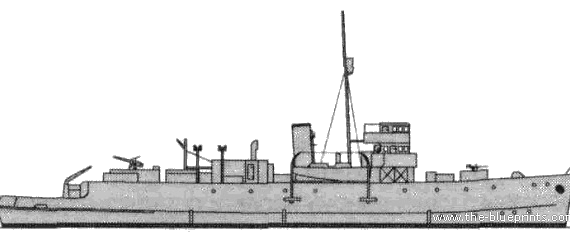 HMS Plover (Mine Layer) (1943) - drawings, dimensions, pictures