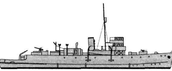 HMS Plover (Minelayer) (1943) - drawings, dimensions, pictures