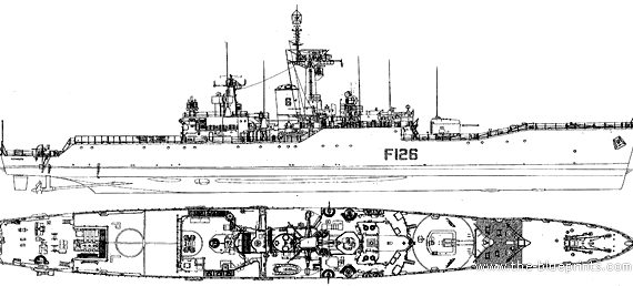 Корабль HMS Plymouth F126 (Frigate) (1986) - чертежи, габариты, рисунки