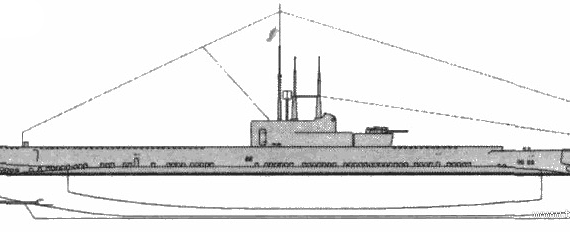 Submarine HMS Porpoise (1940) - drawings, dimensions, pictures