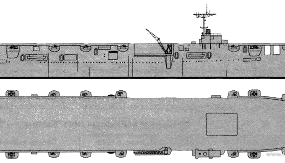 Боевой корабль HMS Pretoria Castle (Aircraft Carrier) (1943) - чертежи, габариты, рисунки