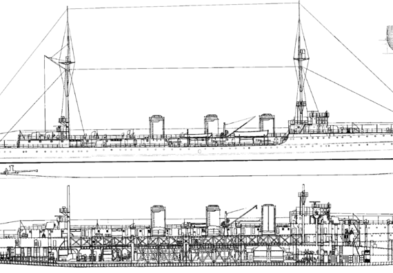 HMS Quarto - drawings, dimensions, figures