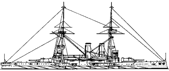 Корабль HMS Queen (Battleship) (1905) - чертежи, габариты, рисунки
