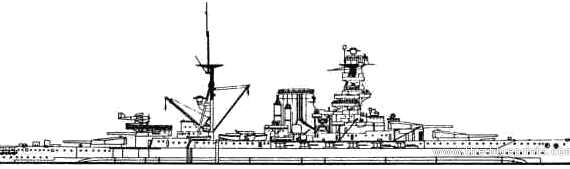 Боевой корабль HMS Queen Elizabeth (Battleship) (1936) - чертежи, габариты, рисунки