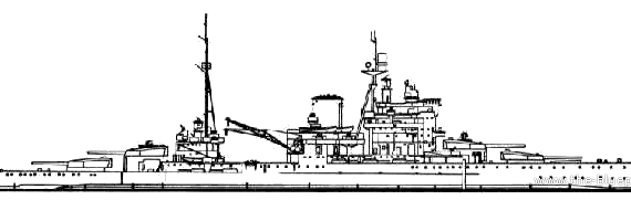 Боевой корабль HMS Queen Elizabeth (Battleship) (1942) - чертежи, габариты, рисунки