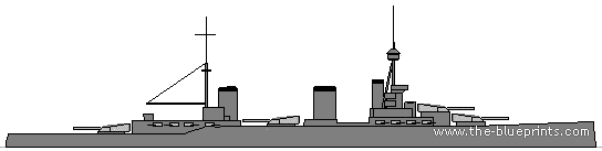 Cruiser HMS Queen Mary (Battlecruiser) (1913) - drawings, dimensions, pictures
