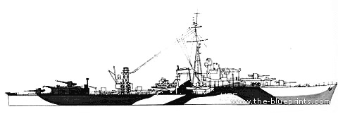 Эсминец HMS Quentin (Destroyer) (1942) - чертежи, габариты, рисунки
