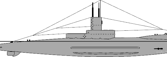 Корабль HMS R2 (Submarine) - чертежи, габариты, рисунки