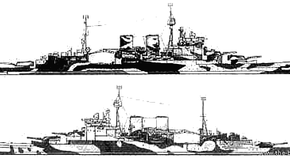 HMS Renown warship - drawings, dimensions, pictures