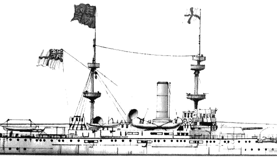 Боевой корабль HMS Renown (2nd class Battleship) (1906) - чертежи, габариты, рисунки
