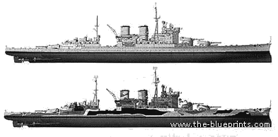 HMS Renown (Battlecruiser) - drawings, dimensions, pictures