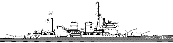 HMS Repulse warship - drawings, dimensions, figures