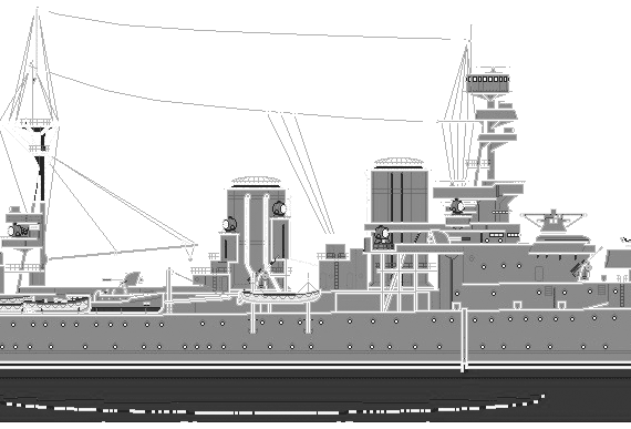 Корабль HMS Repulse (1919) - чертежи, габариты, рисунки