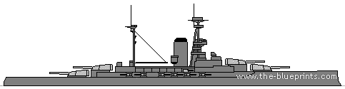 Крейсер HMS Repulse (Battlecruiser) (1915) - чертежи, габариты, рисунки