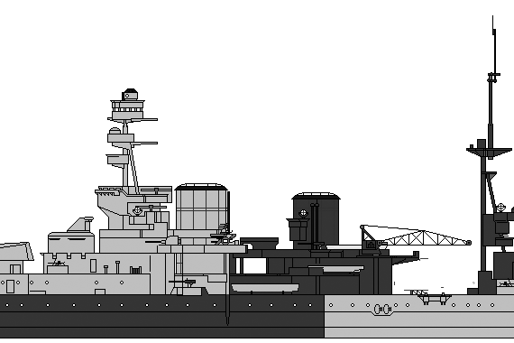 Корабль HMS Repulse Dec41L - чертежи, габариты, рисунки