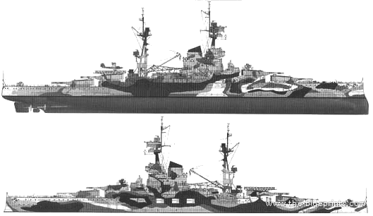 Корабль HMS Resolution (Battleship) (1942) - чертежи, габариты, рисунки