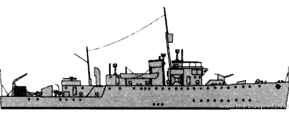 Корабль HMS Rhyl (Escort Minesweeper) (1943) - чертежи, габариты, рисунки