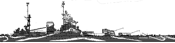Боевой корабль HMS Rodney - чертежи, габариты, рисунки