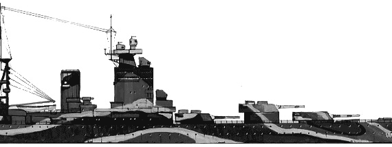 Боевой корабль HMS Rodney (Battleship) (1942) - чертежи, габариты, рисунки