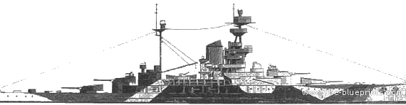 Боевой корабль HMS Royal Sovereign (1943) - чертежи, габариты, рисунки
