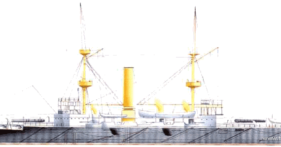 Корабль HMS Royal Sovereign (Battleship) (1898) - чертежи, габариты, рисунки