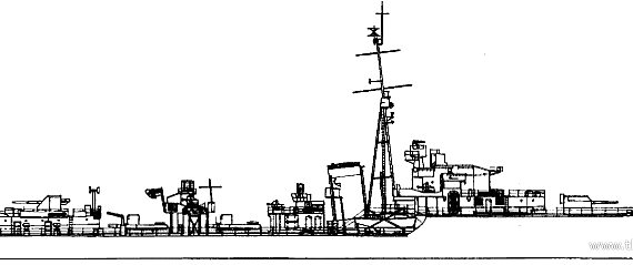 Боевой корабль HMS Savage (Destroyer) (1943) - чертежи, габариты, рисунки