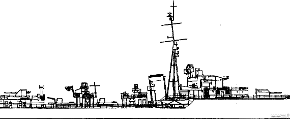 Корабль HMS Savage G20 (Destroyer) (1943) - чертежи, габариты, рисунки
