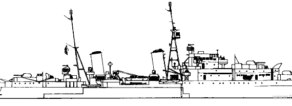 Корабль HMS Scylla (AA Light Cruiser) (1942) - чертежи, габариты, рисунки