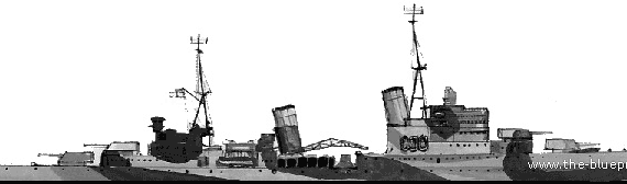 Cruiser HMS Sheffield (1940) - drawings, dimensions, pictures