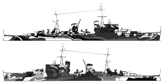 Cruiser HMS Sheffield (1941) - drawings, dimensions, pictures
