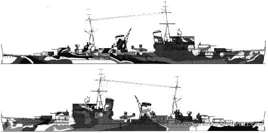 Cruiser HMS Sheffield (1942) - drawings, dimensions, pictures