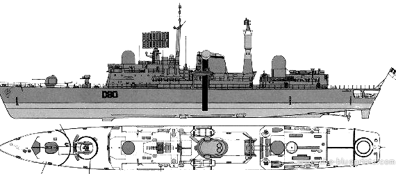 Корабль HMS Sheffield (Destroyer) - чертежи, габариты, рисунки