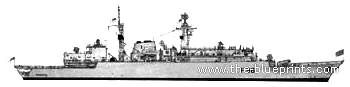 Крейсер HMS Sheffield F96 (1988) - чертежи, габариты, рисунки