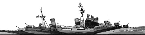 Крейсер HMS Sirius (1941) - чертежи, габариты, рисунки