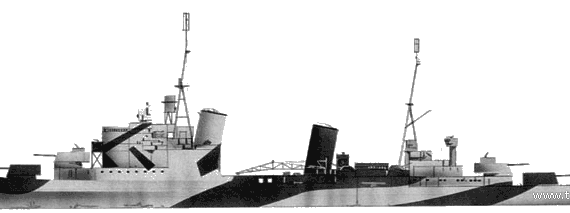 Крейсер HMS Southampton (1939) - чертежи, габариты, рисунки