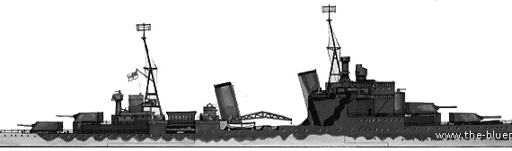 Cruiser HMS Southampton (1941) - drawings, dimensions, pictures