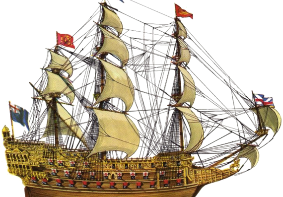 Корабль HMS Sovereign of the Seas (1592) - чертежи, габариты, рисунки