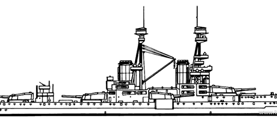 Корабль HMS St. Vincent (Battleship) (1910) - чертежи, габариты, рисунки
