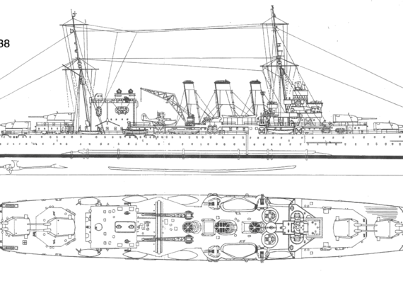 Корабль HMS Suffolk (1938) - чертежи, габариты, рисунки