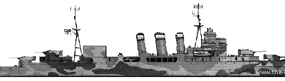 Cruiser HMS Suffolk (1941) - drawings, dimensions, pictures