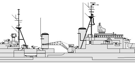 Корабль HMS Superb (Light Cruiser) - чертежи, габариты, рисунки