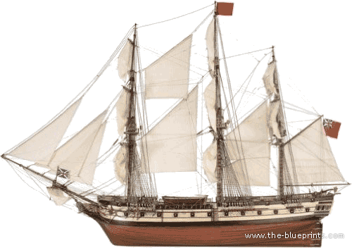 Корабль HMS Surprise (Frigate) (1796) - чертежи, габариты, рисунки