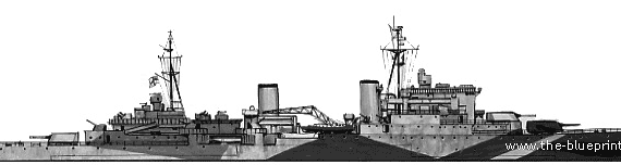 Крейсер HMS Swiftsure (1944) - чертежи, габариты, рисунки
