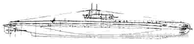 Submarine HMS T Class Submarine - drawings, dimensions, figures