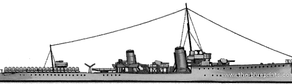Destroyer HMS Thracian (Destroyer) (1939) - drawings, dimensions, pictures