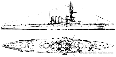 Боевой корабль HMS Tiger (1915) - чертежи, габариты, рисунки