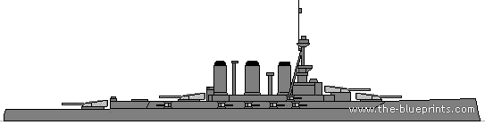 Корабль HMS Tiger (Battlecruiser) (1916) - чертежи, габариты, рисунки
